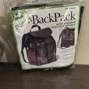 Bajer Black  Mesh Backpack with padded Shoulder Straps Huge Capacity 17x12x6 NWT